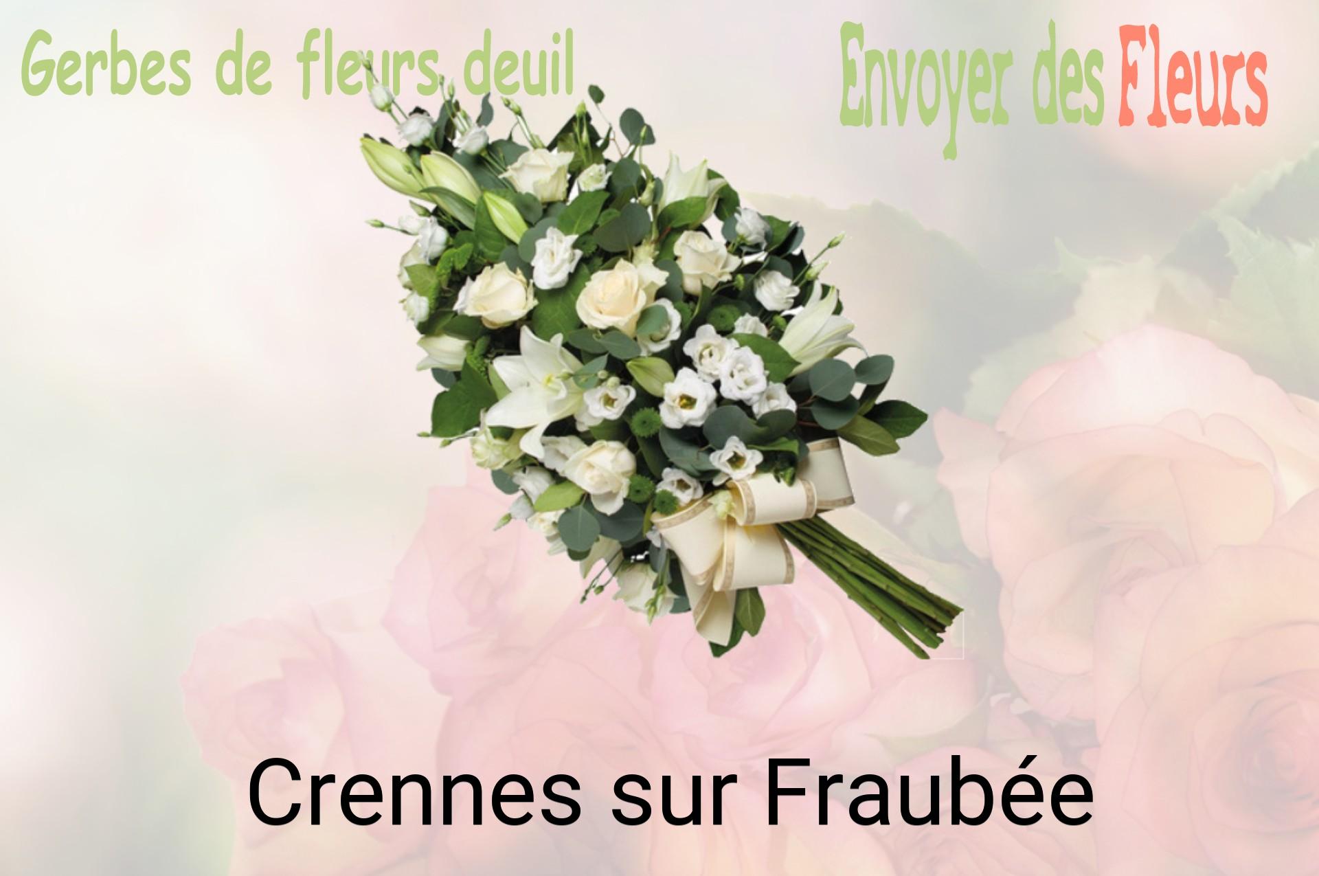 Gerbe de fleurs de deuil livrée à Crennes-sur-Fraubée